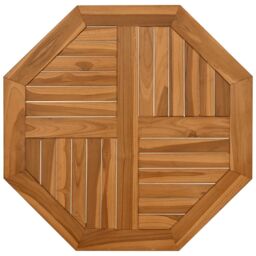 Berkfield Home Table Top 70x70x2.5 cm Octagonal Solid Wood Teak in Brown - thumbnail 2