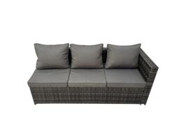 Fimous Outdoor PE Rattan Sofa Set with with Chair 3 Stool Side Table in Dark Grey - thumbnail 5