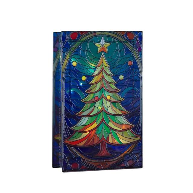 Samuel Alexander 21cm Double Sided Stained Glass Christmas Tree Decoration with LEDs - image 1