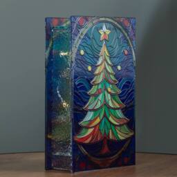 Samuel Alexander 21cm Double Sided Stained Glass Christmas Tree Decoration with LEDs - thumbnail 5