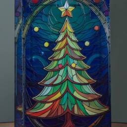 Samuel Alexander 21cm Double Sided Stained Glass Christmas Tree Decoration with LEDs - thumbnail 4