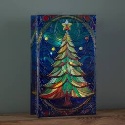 Samuel Alexander 21cm Double Sided Stained Glass Christmas Tree Decoration with LEDs - thumbnail 2