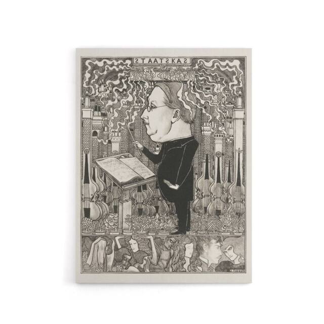 "Artery8 Conductor Violins Smoking Chimneys Canvas Wall Art Print Toorop in Black - Size: W18"" x H24""" - image 1