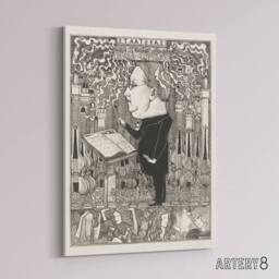 "Artery8 Conductor Violins Smoking Chimneys Canvas Wall Art Print Toorop in Black - Size: W18"" x H24""" - thumbnail 2