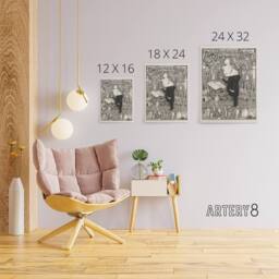 "Artery8 Conductor Violins Smoking Chimneys Canvas Wall Art Print Toorop in Black - Size: W18"" x H24""" - thumbnail 4
