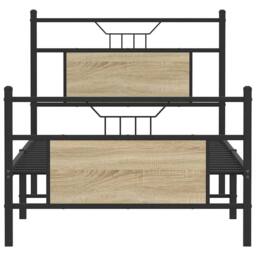 Berkfield Home Durable Bed Frame without Mattress Sonoma Oak 90x200 cm Engineere in Brown - thumbnail 6