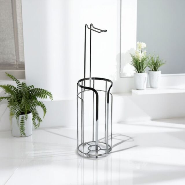 Showerdrape Dante Toilet Roll Holder & Spare Paper Holder Combination in Silver - image 1