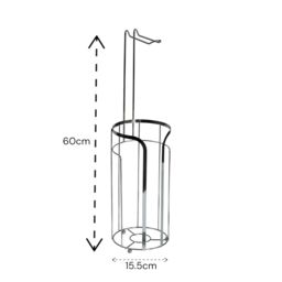 Showerdrape Dante Toilet Roll Holder & Spare Paper Holder Combination in Silver - thumbnail 2