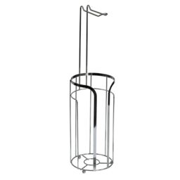 Showerdrape Dante Toilet Roll Holder & Spare Paper Holder Combination in Silver - thumbnail 3
