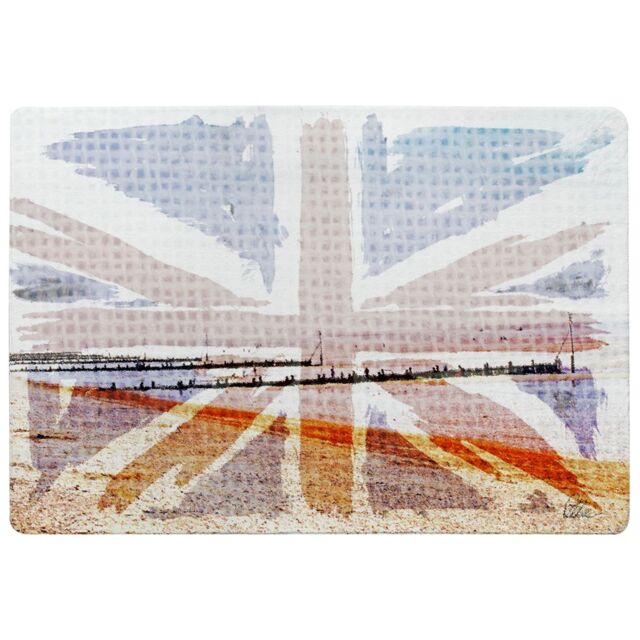 Benjamin Tate Design Union Jack Beach Rug in Natural - Size: Large - image 1