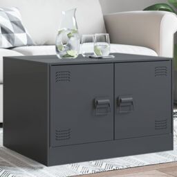 Berkfield Home Coffee Table Anthracite 67x50x44 cm Steel in Brown - Size: 67 x 50 x 44 cm