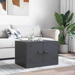 Berkfield Home Coffee Table Anthracite 67x50x44 cm Steel in Brown - Size: 67 x 50 x 44 cm - thumbnail 3