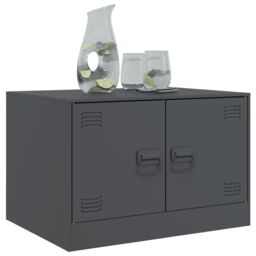 Berkfield Home Coffee Table Anthracite 67x50x44 cm Steel in Brown - Size: 67 x 50 x 44 cm - thumbnail 4