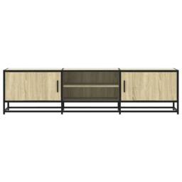 Berkfield Home TV Cabinet Sonoma Oak 160x35x41 cm Engineered Wood & Metal in Brown - Size: 160 x 35 x 41 cm - thumbnail 4