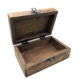 KDMD Medium Wooden Keepsake Box 15x10x6cm - Buddha in Brown - Size: 15 x 10 x 6 cm - thumbnail 2