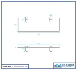 Harbour Housewares 3x Floating Glass Shelves - 40cm - Bathroom Shower Storage Display in Gold - thumbnail 6
