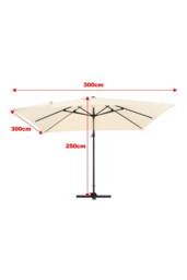 Living and Home Large Square Canopy Rotating Outdoor Cantilever Parasol with Fillable Base in Beige - thumbnail 6
