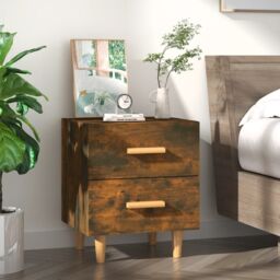 Berkfield Home Bed Cabinet Smoked Oak 40x35x47.5 cm in Brown - thumbnail 1