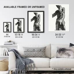 Artery8 Anatomical study of gluteal muscles Stolk Framed Wall Art Print in White - Size: A4 - thumbnail 3