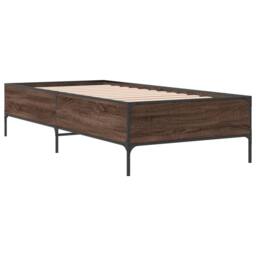 Berkfield Home Durable Bed Frame without Mattress Brown Oak 90x190 cm Single - thumbnail 1