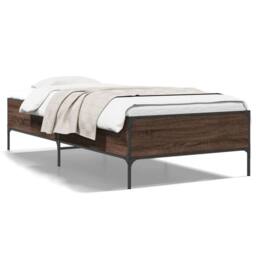 Berkfield Home Durable Bed Frame without Mattress Brown Oak 90x190 cm Single - thumbnail 3
