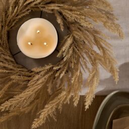 OHS Candle Holder Wreath Garland Dining Table Pampas Grass Natural Decor - thumbnail 2