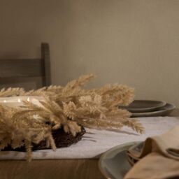 OHS Candle Holder Wreath Garland Dining Table Pampas Grass Natural Decor - thumbnail 3