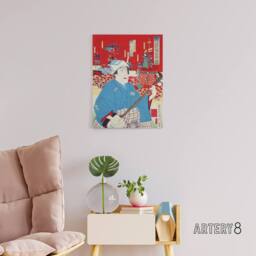 "Artery8 Komakichi Kanda Festival Theatre Canvas Wall Art Print Samisen - Size: W18"" x H24""" - thumbnail 3