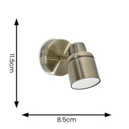 ValueLights Benton Single Adjustable Spotlight IP44 Rated Bathroom Wall Light in Gold - thumbnail 7