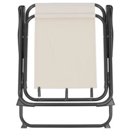Harbour Housewares Folding Metal Beach Chairs - Matt Black - Pack of 4 in Beige - thumbnail 5