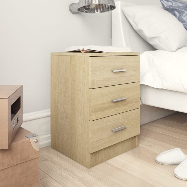 Berkfield Home Bedside Cabinet Sonoma Oak 38x35x56 cm Engineered Wood in Brown - Size: 38 x 35 x 56 cm - image 1
