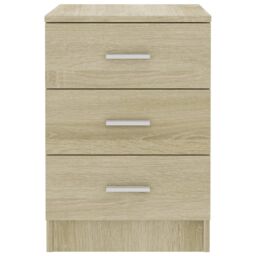 Berkfield Home Bedside Cabinet Sonoma Oak 38x35x56 cm Engineered Wood in Brown - Size: 38 x 35 x 56 cm - thumbnail 4