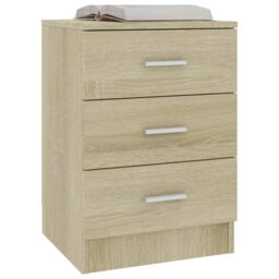 Berkfield Home Bedside Cabinet Sonoma Oak 38x35x56 cm Engineered Wood in Brown - Size: 38 x 35 x 56 cm - thumbnail 3