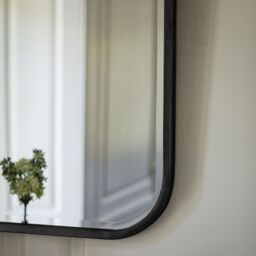 Agenzia 14 Black Curved Rectangle Metal Frame Modern Wall Mirror 95.5 x 65.5cm - Size: 95.5 x 65.5 cm - thumbnail 2