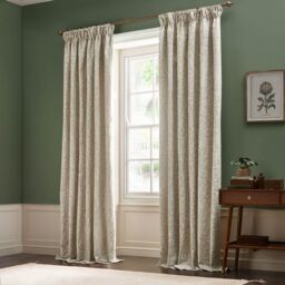 Morris & Co Acorn Tonal Fully Lined Matt Jacquard Pencil Pleat Curtains in Ivory - Size: 229 cm width x 137 cm drop - thumbnail 7
