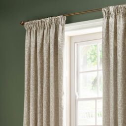 Morris & Co Acorn Tonal Fully Lined Matt Jacquard Pencil Pleat Curtains in Ivory - Size: 229 cm width x 137 cm drop - thumbnail 3