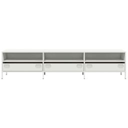 Berkfield Home TV Cabinet White 202x39x43.5 cm Cold-rolled Steel - thumbnail 4