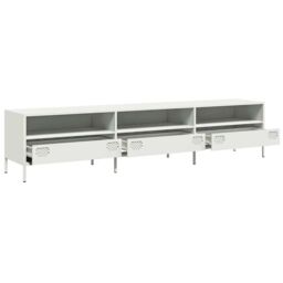 Berkfield Home TV Cabinet White 202x39x43.5 cm Cold-rolled Steel - thumbnail 5