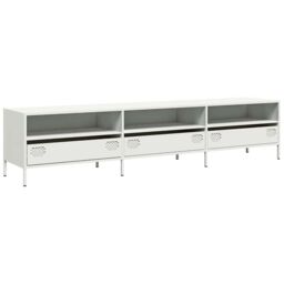 Berkfield Home TV Cabinet White 202x39x43.5 cm Cold-rolled Steel - thumbnail 2