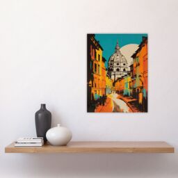 "Artery8 Wall Art Print Vatican City St Peter's Basilica Vibrant Painting Yellow Orange Blue Italian City Architecture Poster - Size: W18"" x H24""" - thumbnail 4