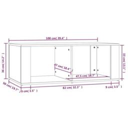 Berkfield Home Coffee Table Black 100x50x36 cm Engineered Wood - Size: 100 x 50 x 36 cm - thumbnail 8