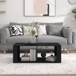 Berkfield Home Coffee Table Black 100x50x36 cm Engineered Wood - Size: 100 x 50 x 36 cm - thumbnail 3