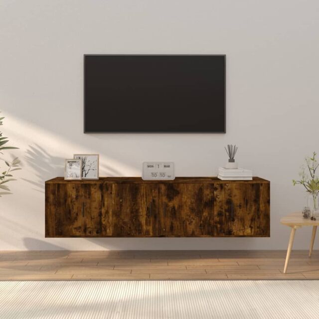 Berkfield Home 3 Piece TV Cabinet Set Smoked Oak Engineered Wood in Brown - image 1