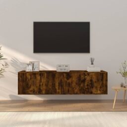 Berkfield Home 3 Piece TV Cabinet Set Smoked Oak Engineered Wood in Brown - thumbnail 1