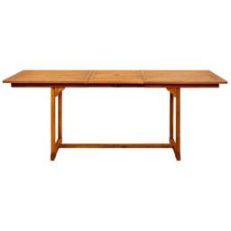 Berkfield Home Garden Dining Table (150-200)x100x75 cm Solid Acacia Wood in Brown - thumbnail 5