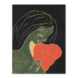 Artery8 Edvard Munch Framed Wall Art Print The Heart Hjertet Painting in Black - Size: A4 - thumbnail 3