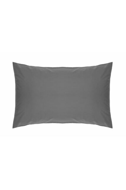 Belledorm Easy Care 200 Thread Count Cotton Polyester Percale Housewife Pillowcase in Dark Grey - image 1