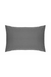 Belledorm Easy Care 200 Thread Count Cotton Polyester Percale Housewife Pillowcase in Dark Grey - thumbnail 1