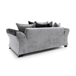 Abakus Direct Farrow Crushed Chenille 3 Seater Sofa in Black & Light Grey - thumbnail 4