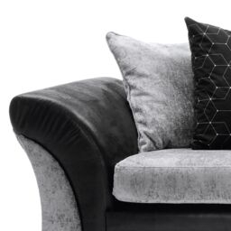 Abakus Direct Farrow Crushed Chenille 3 Seater Sofa in Black & Light Grey - thumbnail 5